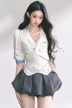 White V-Neck Shirt