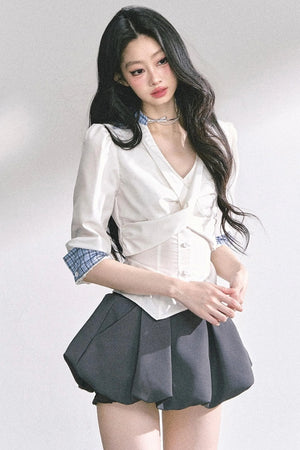 White V-Neck Shirt