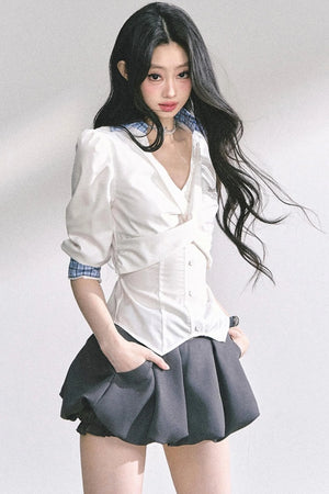 White V-Neck Shirt