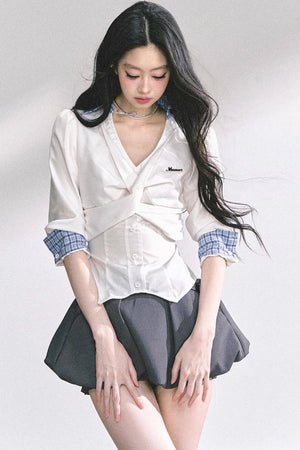 White V-Neck Shirt