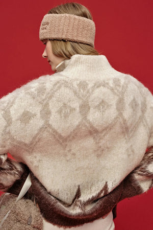 Wide-Brimmed Wool Jacquard Headband
