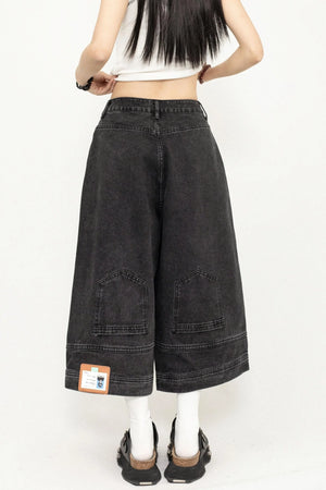 Wide-Leg Denim Pants