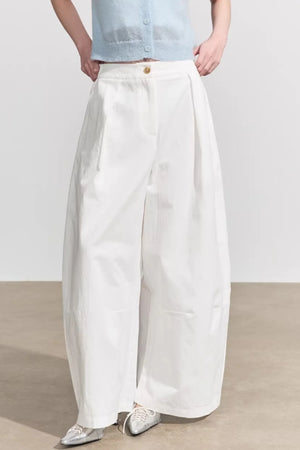 Wide-Leg Scimitar Pants