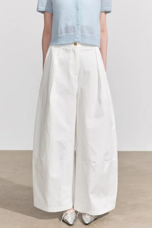 Wide-Leg Scimitar Pants