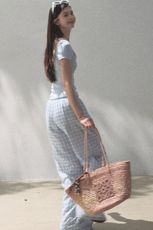 Wide-Leg Tencel Hemp Pants Set-Up