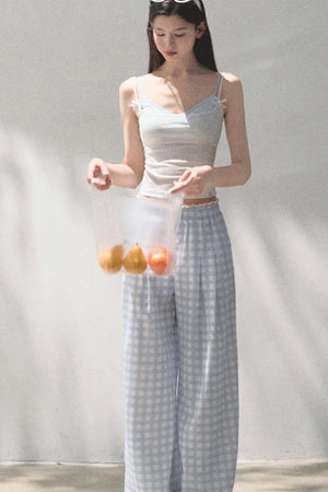Wide-Leg Tencel Hemp Pants Set-Up