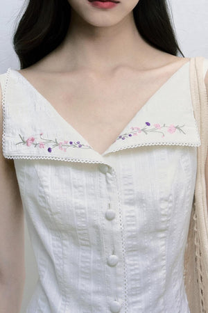 Wind French Cotton Texture Short Dress