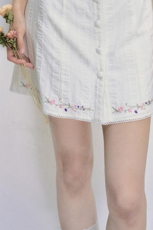 Wind French Cotton Texture Short Dress