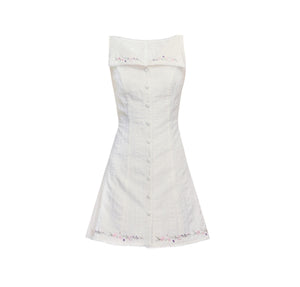 Wind French Cotton Texture Short Dress