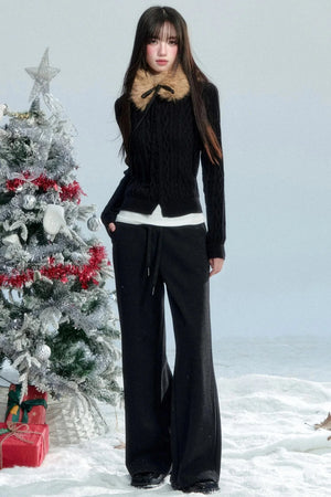 Winter Drape Wide-Leg Pants
