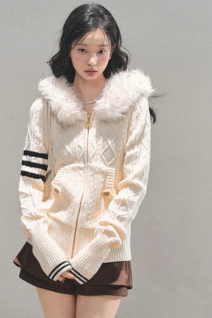 Winter Hooded Knit Sweater