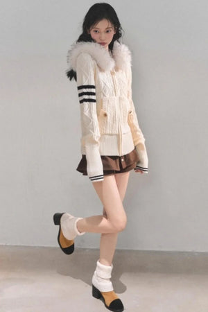Winter Hooded Knit Sweater