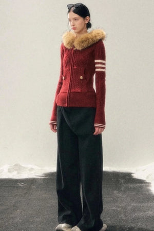 Winter Hooded Knit Sweater