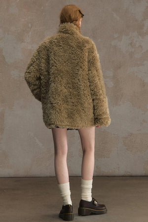 Winter Lamb Fur Deer Skin Jacket