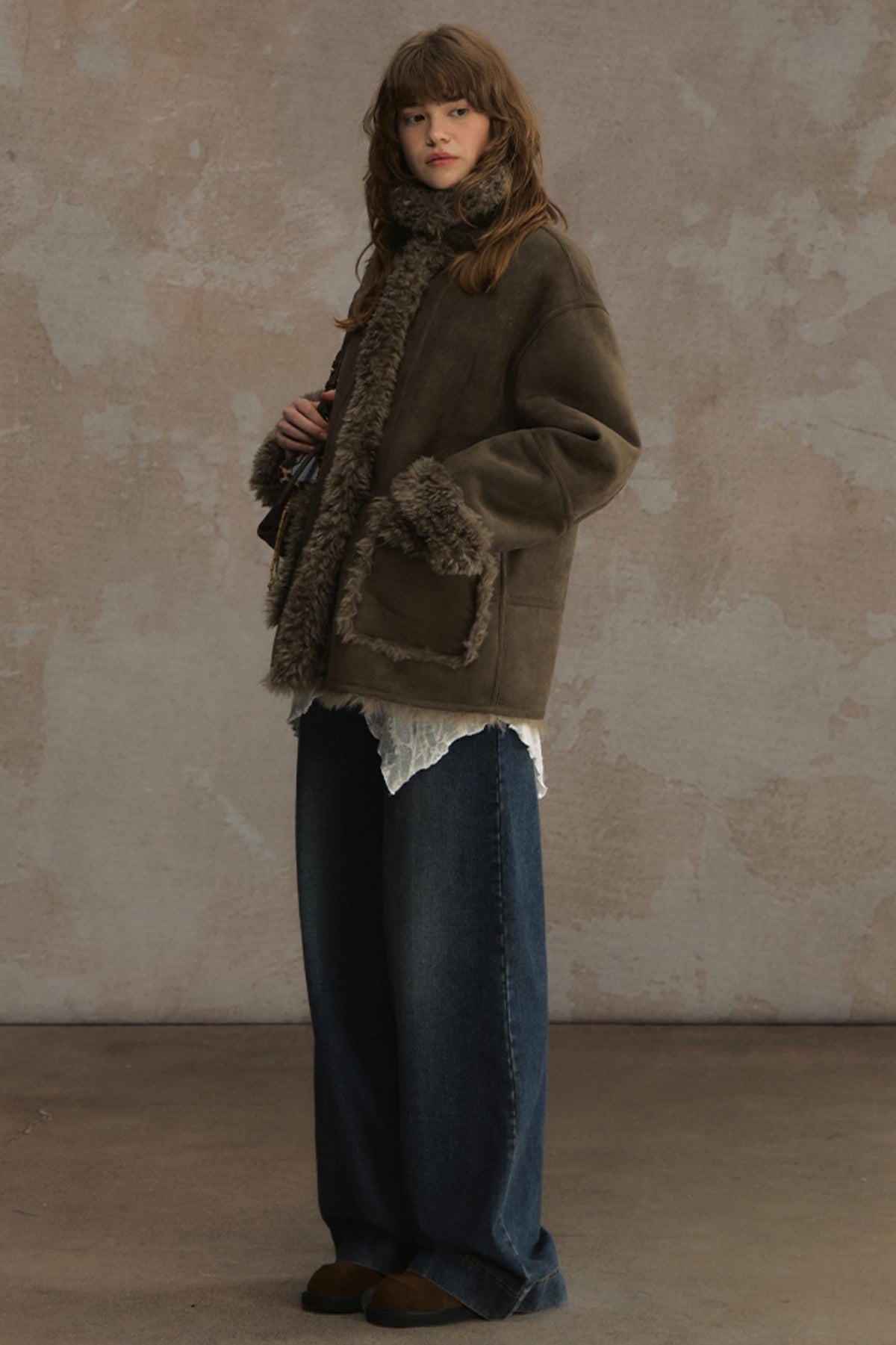 Winter Lamb Fur Deer Skin Jacket