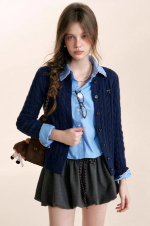 Winter Leopard Knit Cardigan