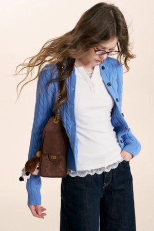 Winter Leopard Knit Cardigan