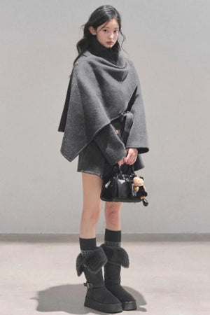 Winter Plaid Wool Coat