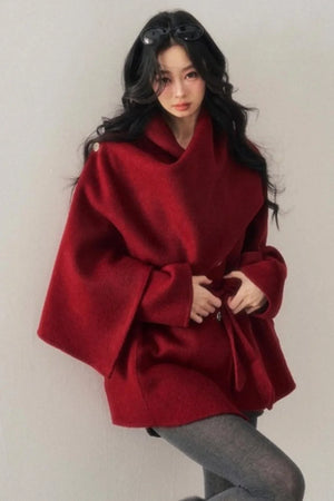 Winter Plaid Wool Coat