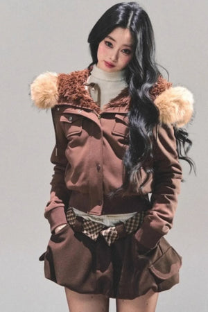 Winter Plush Hooded Coat