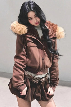 Winter Plush Hooded Coat