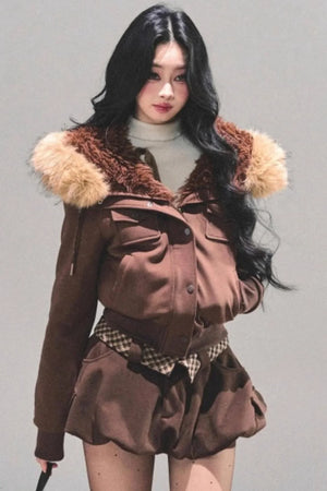 Winter Plush Hooded Coat