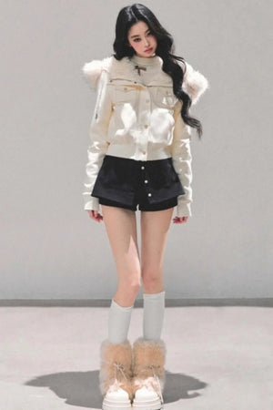 Winter Plush Hooded Coat