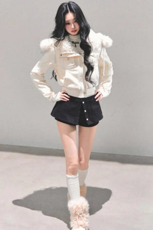 Winter Plush Hooded Coat