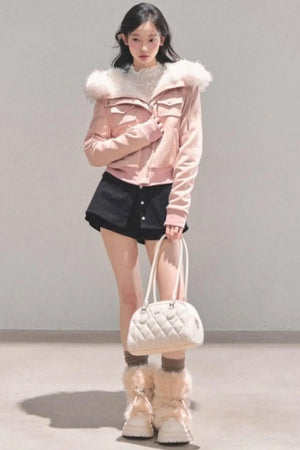 Winter Plush Hooded Coat