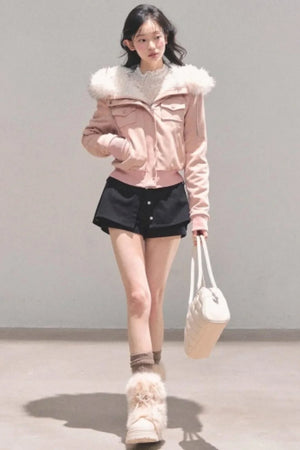 Winter Plush Hooded Coat