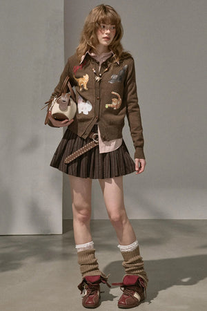 Winter Tweed Puffy Short Skirt