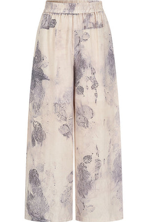 Women's Color-Block Waistband Print Straight-Leg Pants