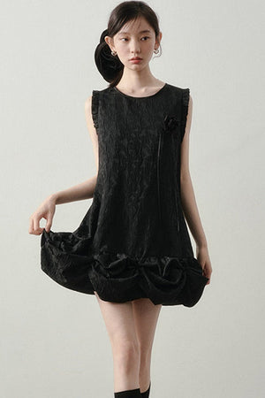 Wood Rose Floral Jacquard Dress