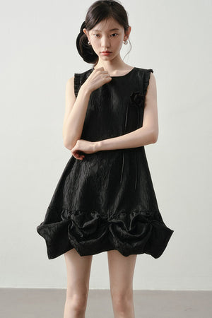 Wood Rose Floral Jacquard Dress
