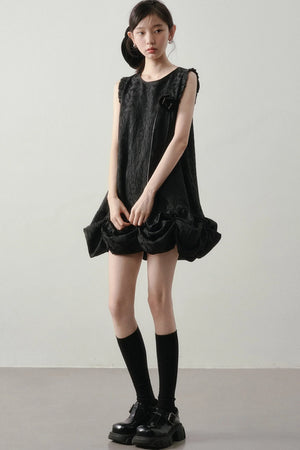 Wood Rose Floral Jacquard Dress