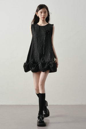 Wood Rose Floral Jacquard Dress