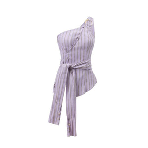 Wooden Bead Halterneck Deconstructed Vest Top