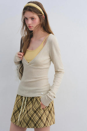 Wool Blend Color-Blocked Sweater
