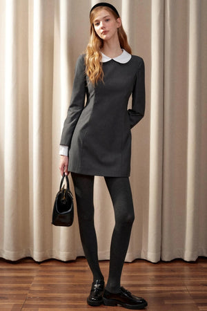 Wool Blend Double-Neck Dress