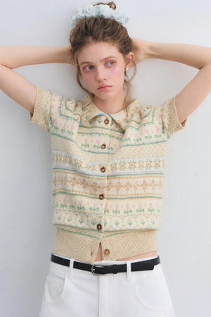 Wool Blend Fair Isle Top