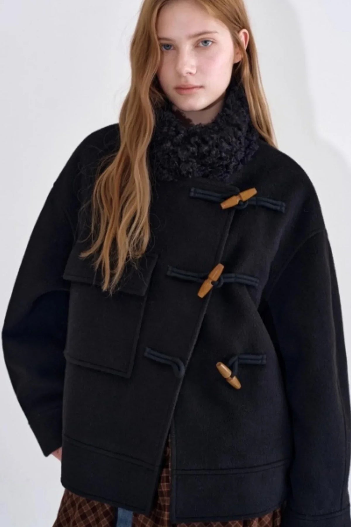 Wool Blend Fur Collar Coat