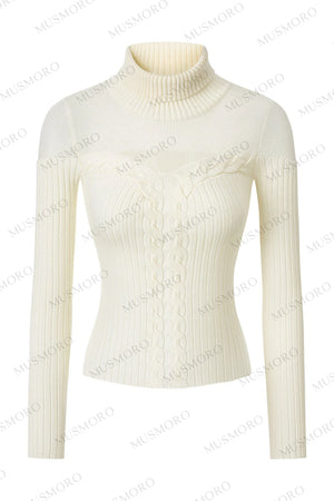 Wool Blend Hollow Knit Top