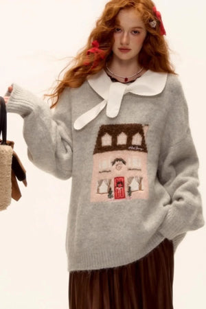 Wool Blend Jacquard Sweater