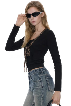 Wool Blend Leopard Sweater Set