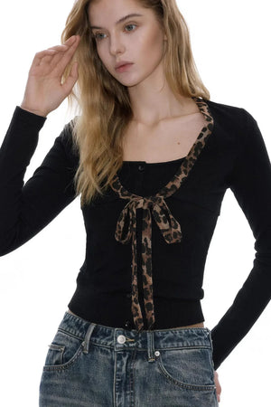 Wool Blend Leopard Sweater Set
