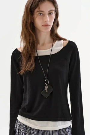 Wool Blend Off-Shoulder Top