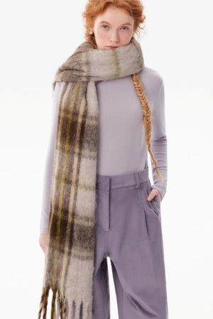 Wool Blend Plaid Scarf