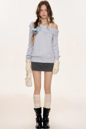 Wool Blend Tweed Mini Skirt