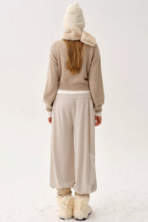 Wool Button-Up Knit Pants