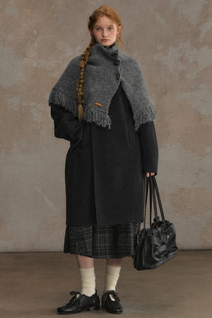 Wool Knitted Cape Cardigan
